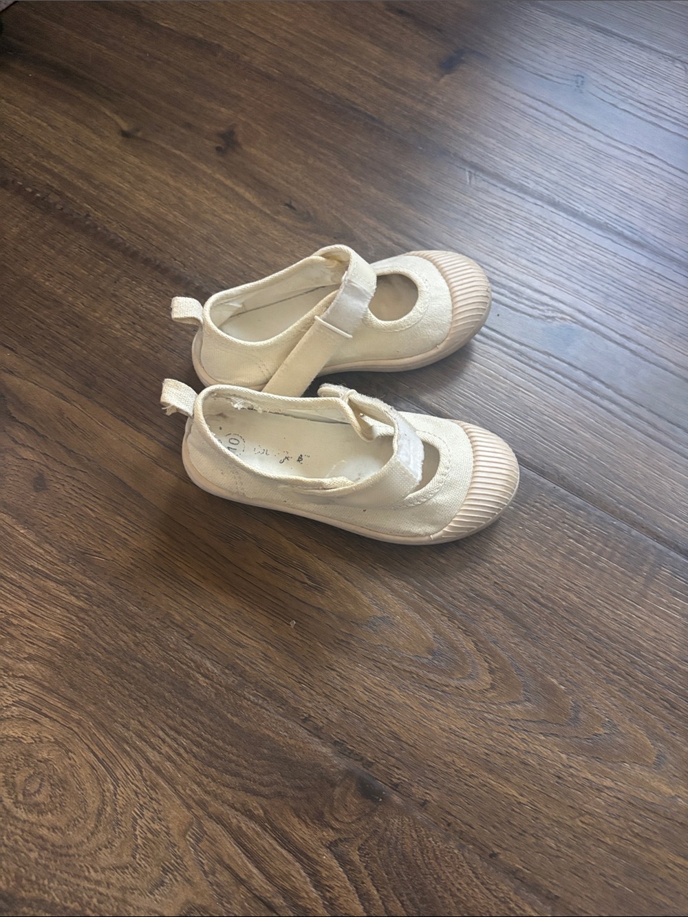 Cat & Jack Cream Canvas Mary Jane Shoes